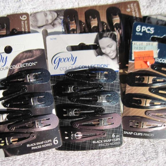 6 Goody Colour Collection Glittery Painted Metal Snap Hair Clips Blonde Brunette - Picture 2 of 16